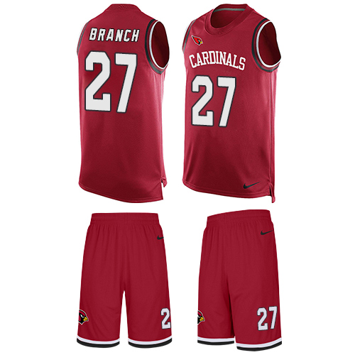 Men's Limited Tyvon Branch Nike Jersey Red - #27 Tank Top Suit NFL Arizona Cardinals